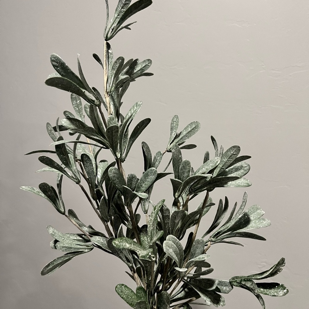 Beautiful Glittered Faux Greenery Stem